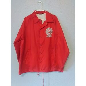 Vintage UAW Region 1C Made In The USA Red Coat Jacket Union Made Size Large Rare